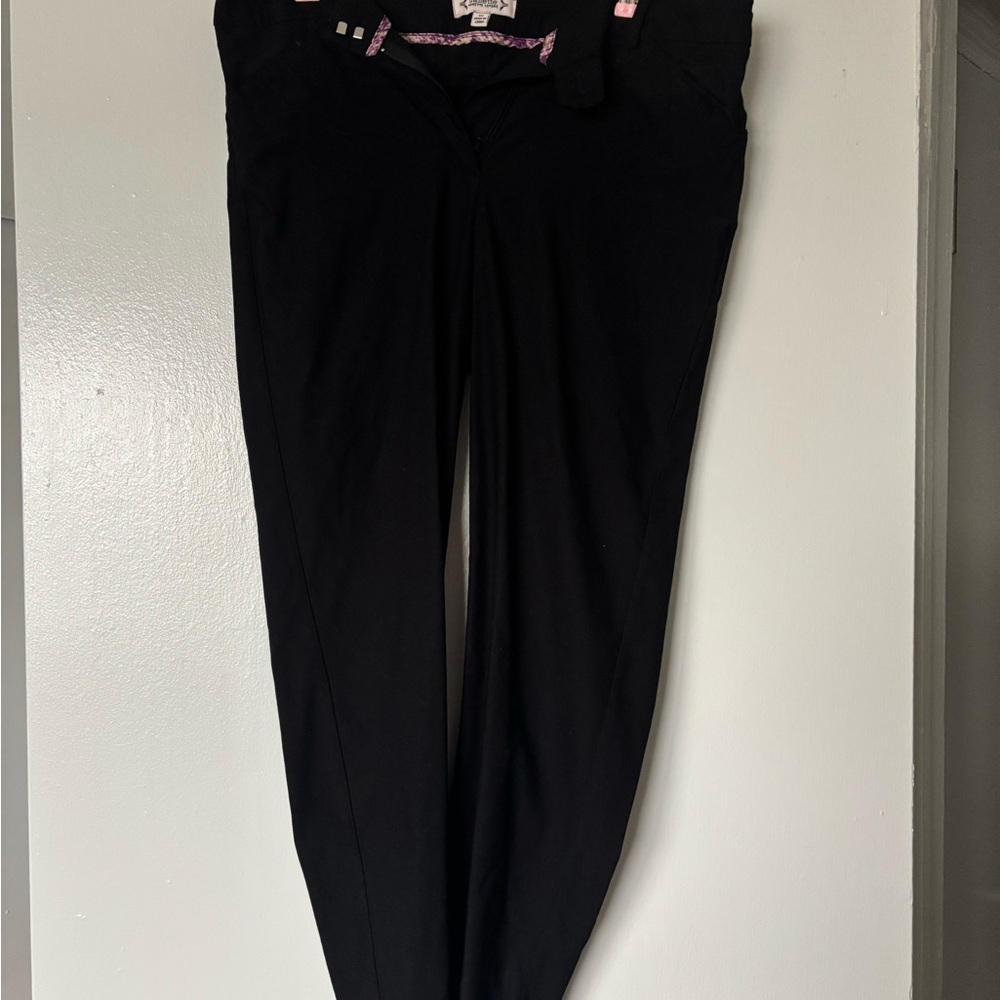 Nanette Lepore Black Pants with Purple Trim